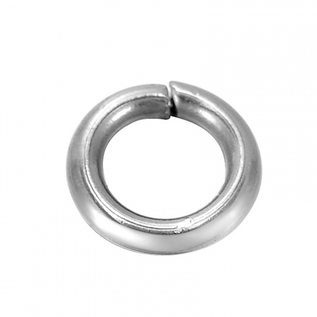 Immagine di 500 Pz 6mm Dia, 1.2mm(17 misura) 304 Acciaio Inossidabile Aperto Stile Anello di Salto Tono Argento Tondo