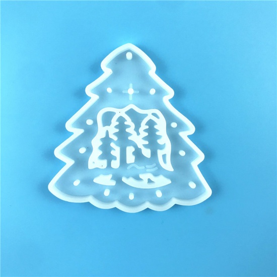 Imagen de Silicona Molde Árbol de Navidad Blanco 8.4cm x 8.4cm, 1 Unidad