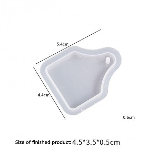 Picture of Silicone Resin Mold For Key Ring Pendant Jewelry Making Milk Bottle White 5.4cm x 4.4cm, 1 Piece