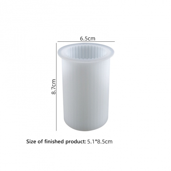 Picture of Silicone Resin Mold For 3D Art Demold Handmade Candle Making Cylinder White 8.7cm x 6.5cm, 1 Piece