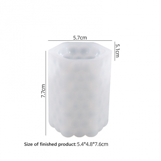 Picture of Silicone Resin Mold For 3D Art Demold Handmade Candle Making Hexagon White 7.7cm x 5.7cm, 1 Piece
