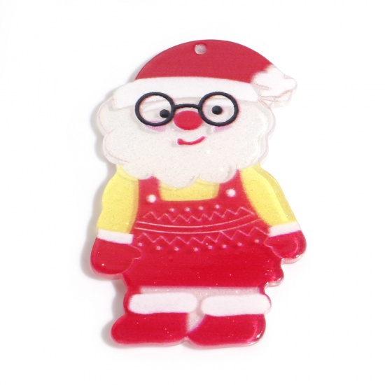 Picture of Acrylic Christmas Pendants Christmas Santa Claus Multicolor 5.4cm x 3.3cm, 5 PCs