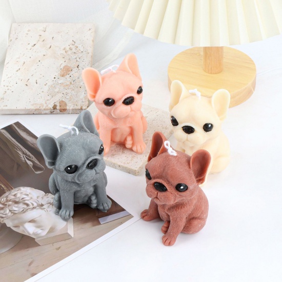 Picture of Silicone Resin Mold For Candle Soap Making Dog Animal White 11cm x 8cm, 1 Piece