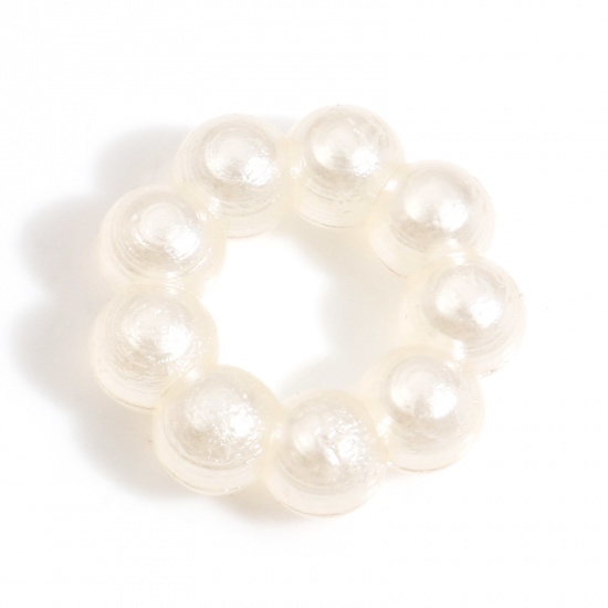 Picture of Acrylic Spacer Beads Creamy-White Round 12mm Dia., 20 PCs