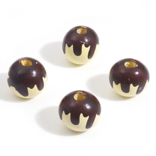 Picture of Hinoki Wood Spacer Beads Round Yellow Donut About 16mm Dia., Hole: Approx 4mm-3mm, 20 PCs
