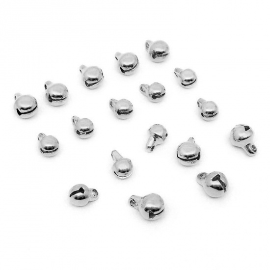 Picture of 316 Stainless Steel Charms Silver Tone Bell 5mm Dia., 10 PCs