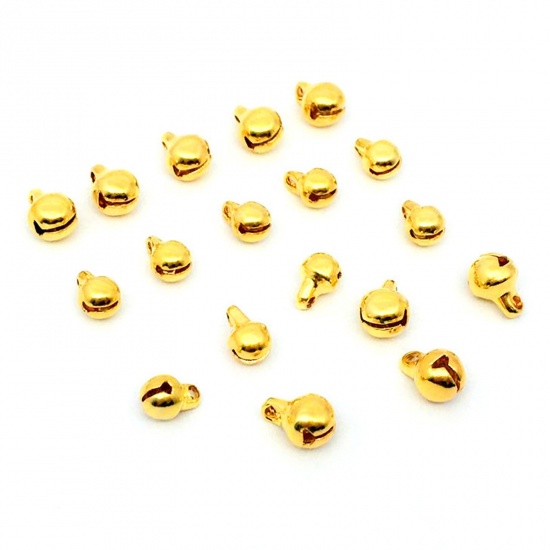 Picture of 316 Stainless Steel Charms Gold Plated Bell 5mm Dia., 10 PCs