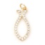 Immagine di Ottone Religione Charms Gesu Cristo Ichthus Pesce Simbolo 18K Vero Oro Placcato Micro Spianare Trasparente Cubic Zirconiae 26mm x 10mm, 1 Pz