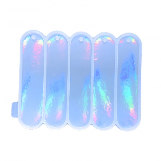 Picture of Silicone Resin Mold For Jewelry Bookmark Making Strip White Holographic Laser 17.4cm x 14cm, 1 Piece