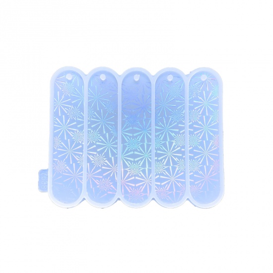 Picture of Silicone Resin Mold For Jewelry Bookmark Making Strip White Holographic Laser 17.4cm x 14cm, 1 Piece