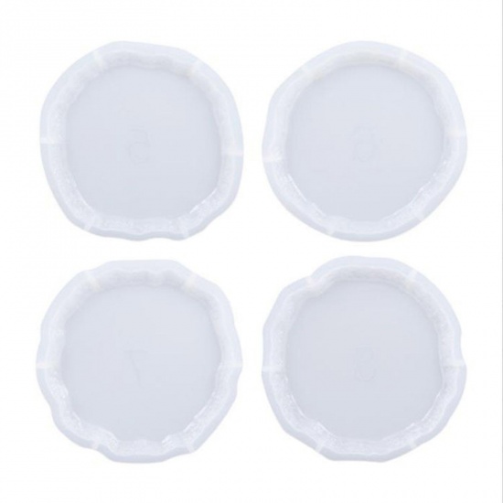 Picture of Silicone Resin Mold For Coaster DIY Making Irregular White 14.7cm x 14.7cm, 1 Set