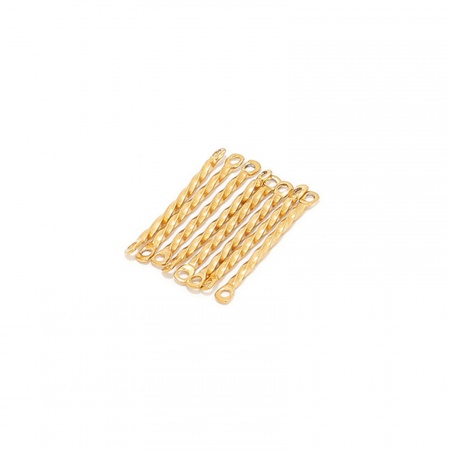 Picture of 304 Stainless Steel Earring Components Braided Gold Plated 20mm x 1.2mm, 10 PCs