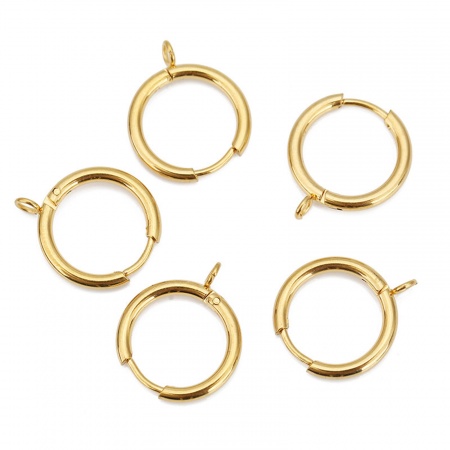 Picture of 304 Stainless Steel Hoop Earrings Round Multicolor With Loop 16mm x 2mm