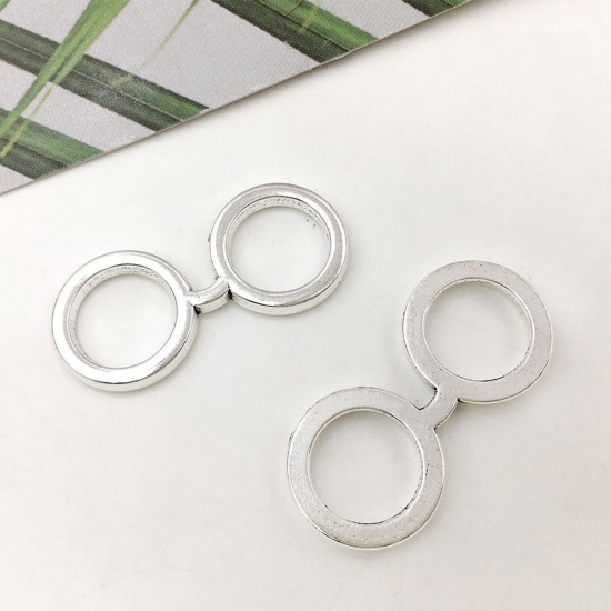 Picture of Zinc Based Alloy College Jewelry Charms Antique Silver Color Eyeglasses 29mm x 13mm, 20 PCs
