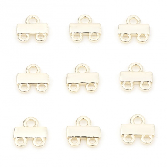Picture of Brass Connectors Charms Pendants 14K Gold Color 8mm x 8mm, 5 PCs