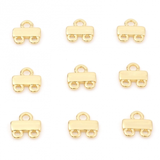 Picture of Brass Connectors Charms Pendants 18K Gold Color 8mm x 8mm, 5 PCs