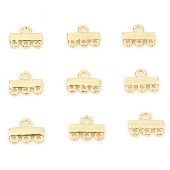 Picture of Brass Connectors Charms Pendants 18K Gold Color 10.5mm x 8mm, 5 PCs