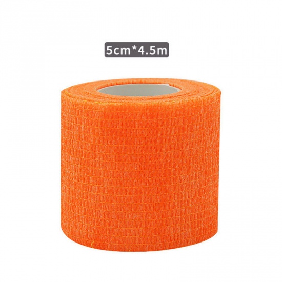 Bild von Vliesstoff Medizinische elastische Verband für Erste Hilfe Körperpflege Sport Handgelenkstütze Orange 5cm, 1 Rolle （ca. 4.5 Meter/Stück)
