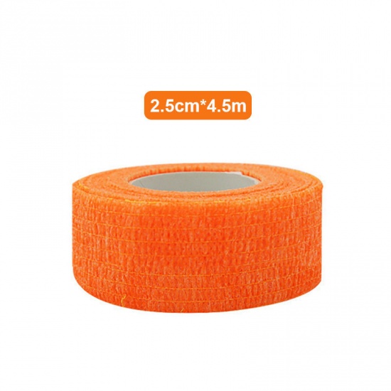 Bild von Vliesstoff Medizinische elastische Verband für Erste Hilfe Körperpflege Sport Handgelenkstütze Orange 2.5cm, 5 Rollen （ca. 4.5 Meter/Stück)
