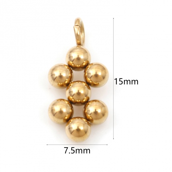 Immagine di 1 Pz Placcatura Sottovuoto PVD Ecologica 304 Acciaio Inossidabile Ciondoli Oro Placcato Simbolo di Infinito Filigrana 15mm x 7.5mm