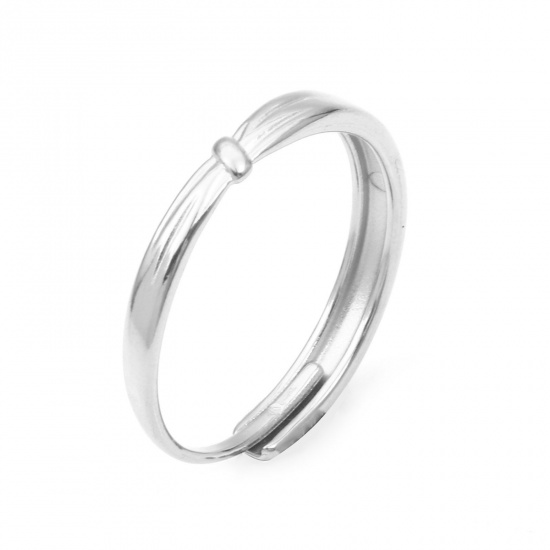 Imagen de 304 Acero Inoxidable Elegante Abierto Anillos Tono de Plata 18.5mm (US Size 8.5), 1 Unidad