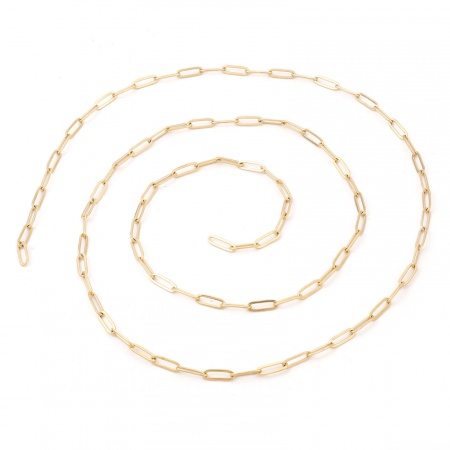 Immagine di 1 M Placcatura Sottovuoto 304 Acciaio Inossidabile Catena a Cavo Per Risultati di Creazione di Gioielli Fai-da-te Fatti a Mano Ovale Oro Placcato 12.5x4mm