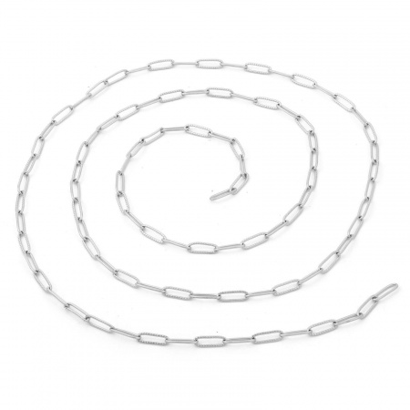 Immagine di 1 M 304 Acciaio Inossidabile Catena a Cavo Per Risultati di Creazione di Gioielli Fai-da-te Fatti a Mano Ovale Tono Argento 12x4mm