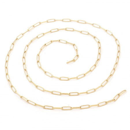 Immagine di 1 M Placcatura Sottovuoto 304 Acciaio Inossidabile Catena a Cavo Per Risultati di Creazione di Gioielli Fai-da-te Fatti a Mano Ovale Oro Placcato 12x4mm