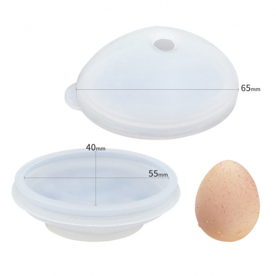 Picture of Silicone Easter Day Fondant Cake Sugarcraft Clay Mold Easter Egg White 6.5cm x 2.1cm, 1 Set