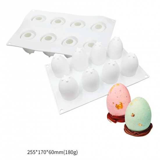 Picture of Silicone Easter Day Fondant Cake Sugarcraft Clay Mold Easter Egg White 25.5cm x 17cm, 1 Piece