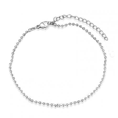 Bild von Großhandel 304 Edelstahl Kugelkette Kette Fußketten, Silberfarbe Frauen Einfach Stilvoll Geschenk Schmuckbedarf, 25cm lang, 1 Strang
