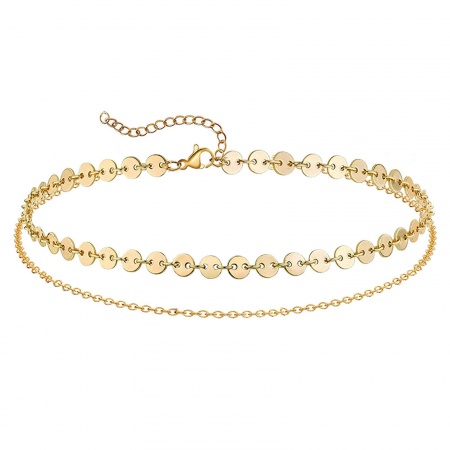Bild von Großhandel 304 Edelstahl Schmuckkette Kette Mehrschichtige Fußkette, Vergoldet Frauen Stilvoll Ins Stil Geschenk Schmuckbedarf, 25cm lang, 1 Strang