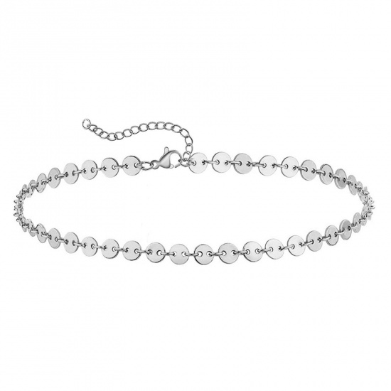 Picture of 304 Stainless Steel Stylish Link Chain Anklet Silver Tone 25cm(9 7/8") long, 1 Piece