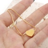 Bild von 1 Strang Vakuumbeschichtung 304 Edelstahl Valentinstag Schlangenkette Kette Einstellbares Slider/ Slide Armband Schieberarmband Vergoldet Herz 27cm lang