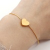 Bild von 1 Strang Vakuumbeschichtung 304 Edelstahl Valentinstag Schlangenkette Kette Einstellbares Slider/ Slide Armband Schieberarmband Vergoldet Herz 27cm lang