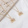 Immagine di 1 Pz Ottone Ciondoli Pendenti Elefante Vero Oro Placcato Micro Spianare Trasparente Cubic Zirconiae 22mm x 19.5mm