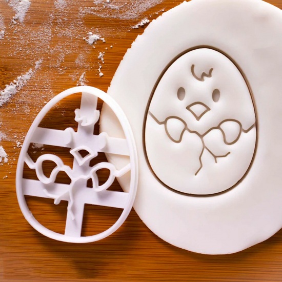ABS 復活日 イースター 復活祭 抜き型ツール 粘土のクッキーを作る DIY 手作り ハンドメイド 白 鶏 8.1cmx 6.3cm、 1 個 の画像