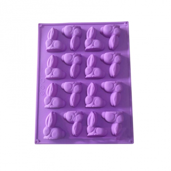 Picture of Silicone Easter Day Fondant Cake Sugarcraft Clay Mold Rabbit Purple 30cm x 23cm, 1 Piece