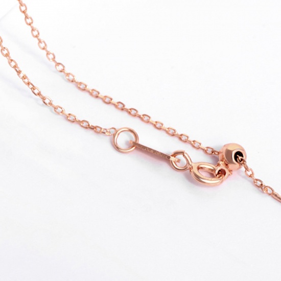 Picture of 316 Stainless Steel Link Cable Chain Anklet Rose Gold Adjustable 23cm(9") long, 1 Piece