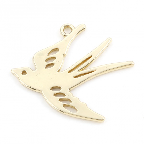 Picture of Zinc Based Alloy Charms Gold Plated Swallow Bird 26mm x 24mm, 10 PCs