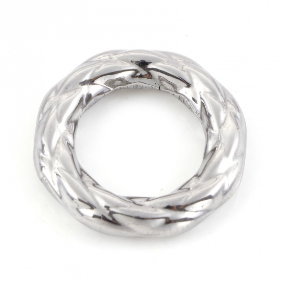 Picture of 304 Stainless Steel Charms Silver Tone Circle Ring 20mm Dia., 2 PCs