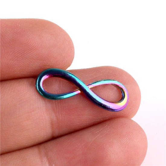 Immagine di Lega di Zinco Religione Connettore Simbolo di Infinito Colore Arcobaleno Placcato 23mm x 8mm , 5 Pz