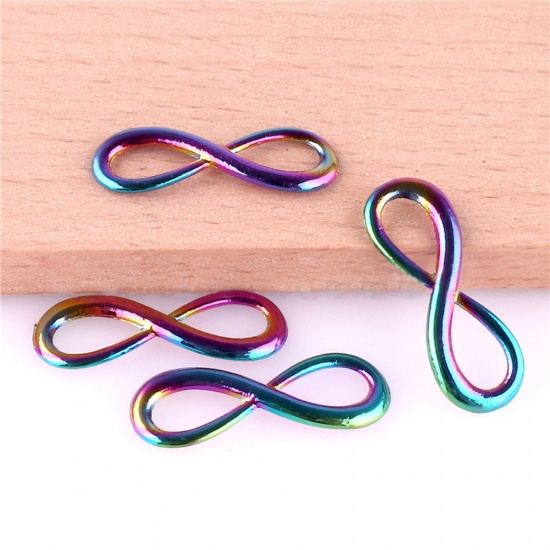 Immagine di Lega di Zinco Religione Connettore Simbolo di Infinito Colore Arcobaleno Placcato 23mm x 8mm , 5 Pz