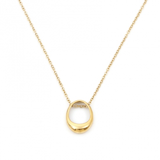 Picture of 304 Stainless Steel Stylish Link Cable Chain Necklace 18K Gold Color Oval 41cm(16 1/8") long, 1 Piece