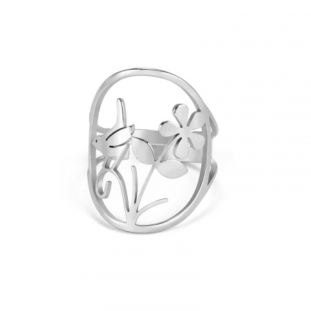 Picture of 304 Stainless Steel Stylish Open Adjustable Rings Multicolor Bird Animal Flower 17.3mm(US Size 7)
