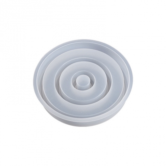 Picture of Silicone Resin Mold For Candle Soap DIY Making Candlestick Round White 15.2cm x 2.8cm, 1 Piece