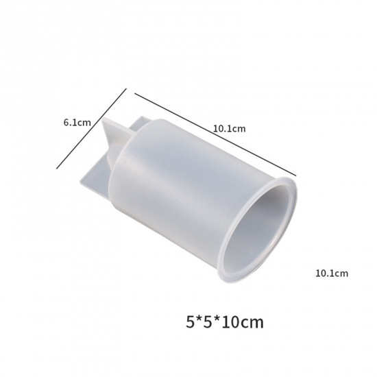 Immagine di Silicone Stampo in Resina per la Produzione di Sapone per Candele Fai-Da-Te Cilindrico Bianco 10.1cm x 6.1cm, 1 Pz