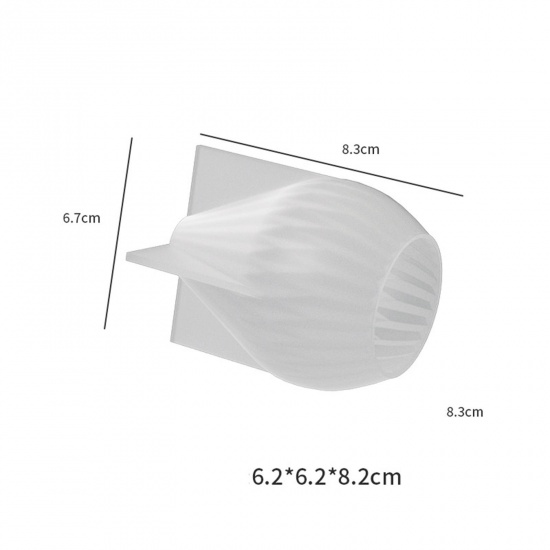 Immagine di Silicone Stampo in Resina per la Produzione di Sapone per Candele Fai-Da-Te Cono Bianco 8.3cm x 6.7cm, 1 Pz
