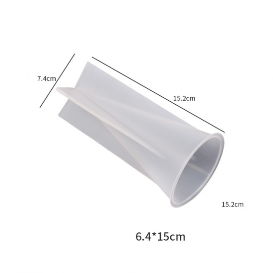 Picture of Silicone Resin Mold For Candle Soap DIY Making Cone White 15.2cm x 7.4cm, 1 Piece
