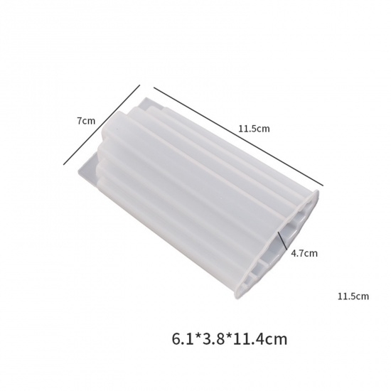 Immagine di Silicone Stampo in Resina per la Produzione di Sapone per Candele Fai-Da-Te Cilindrico Bianco 11.5cm x 7cm, 1 Pz